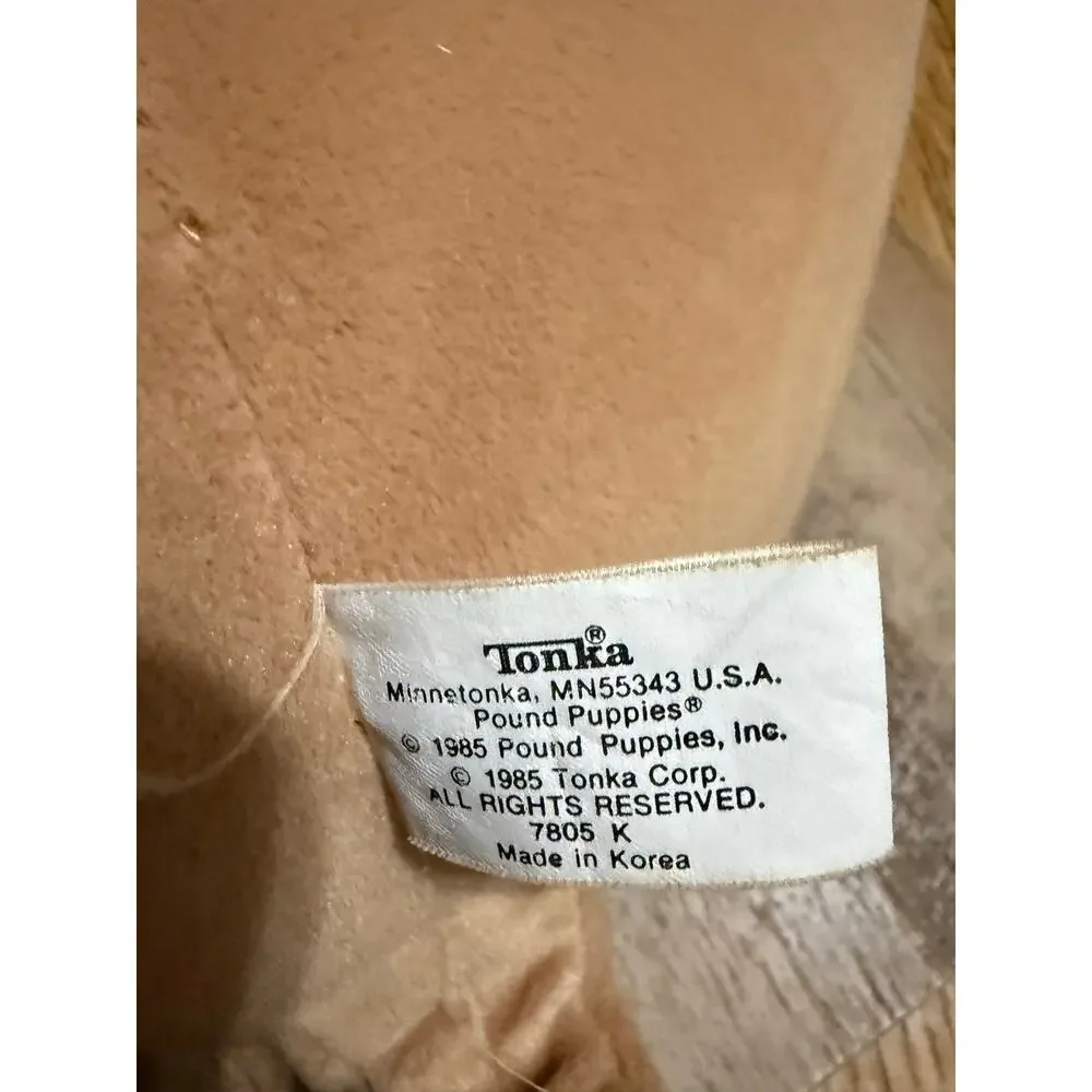 Vintage 1985 Tonka Pound Puppies Plush Dog Original Collar Korea 80s